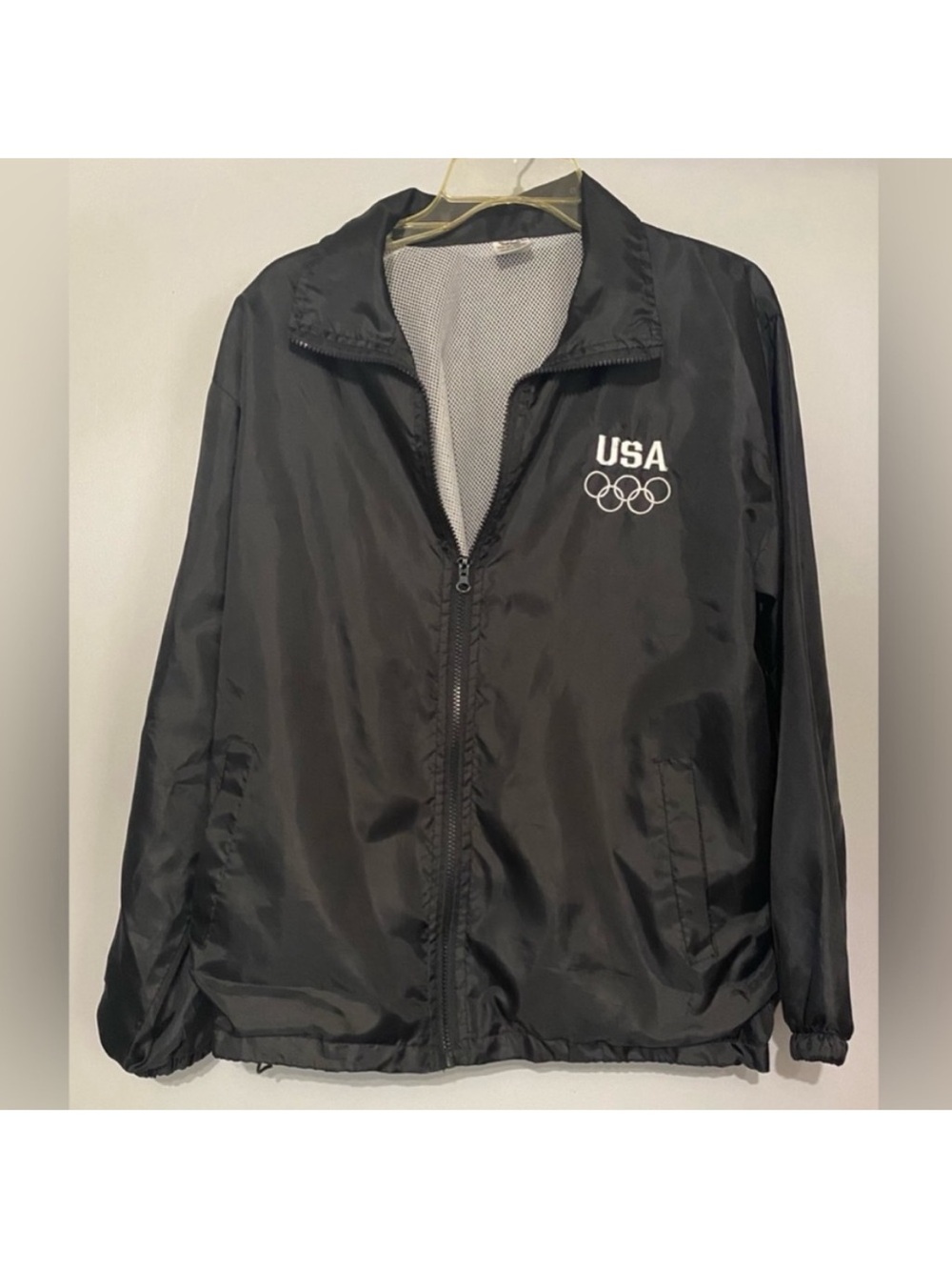 USA Olympic Black Windbreaker Jacket xl